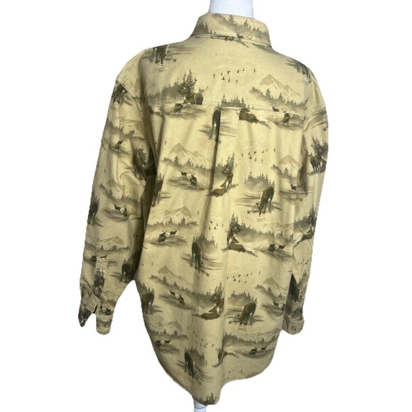 Vintage Woolrich Deer Whitetail Brown Button Down Shirt Men’s Large - Picture 2 of 7